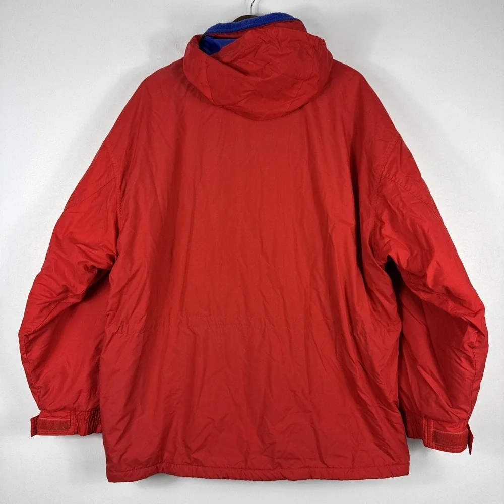 Vintage WearGuard Chore Coat Men Large Red Blue Barn Lined Jacket Colorblock 90s